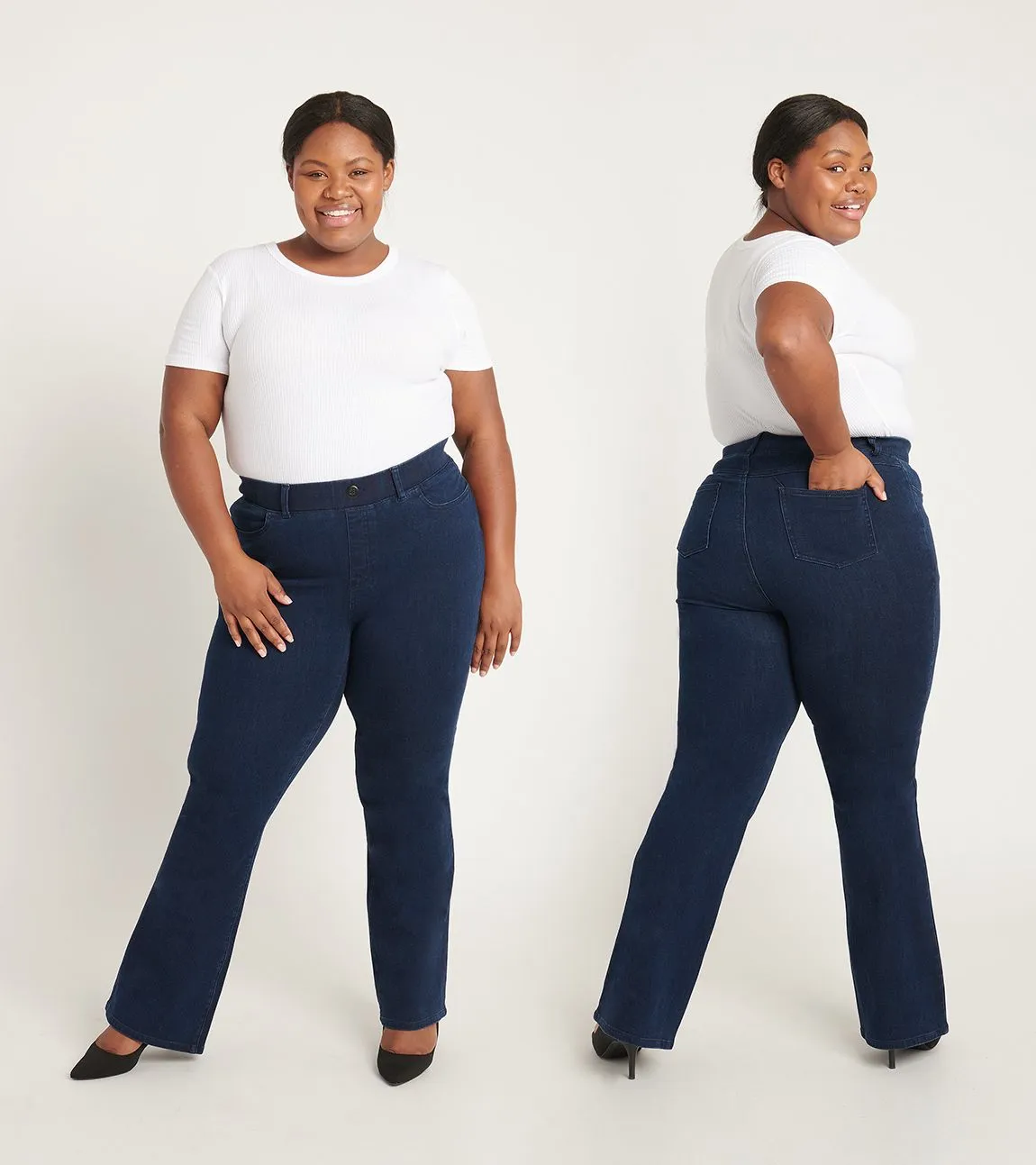 Boot-Cut | 4-Pocket Betabrand Yoga Denim (Dark Indigo)