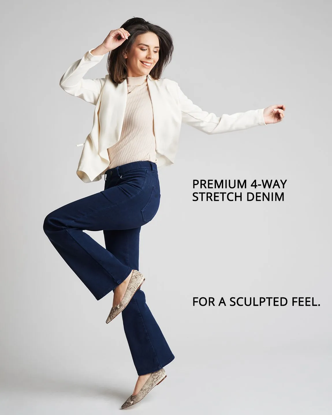Boot-Cut | 4-Pocket Betabrand Yoga Denim (Dark Indigo)