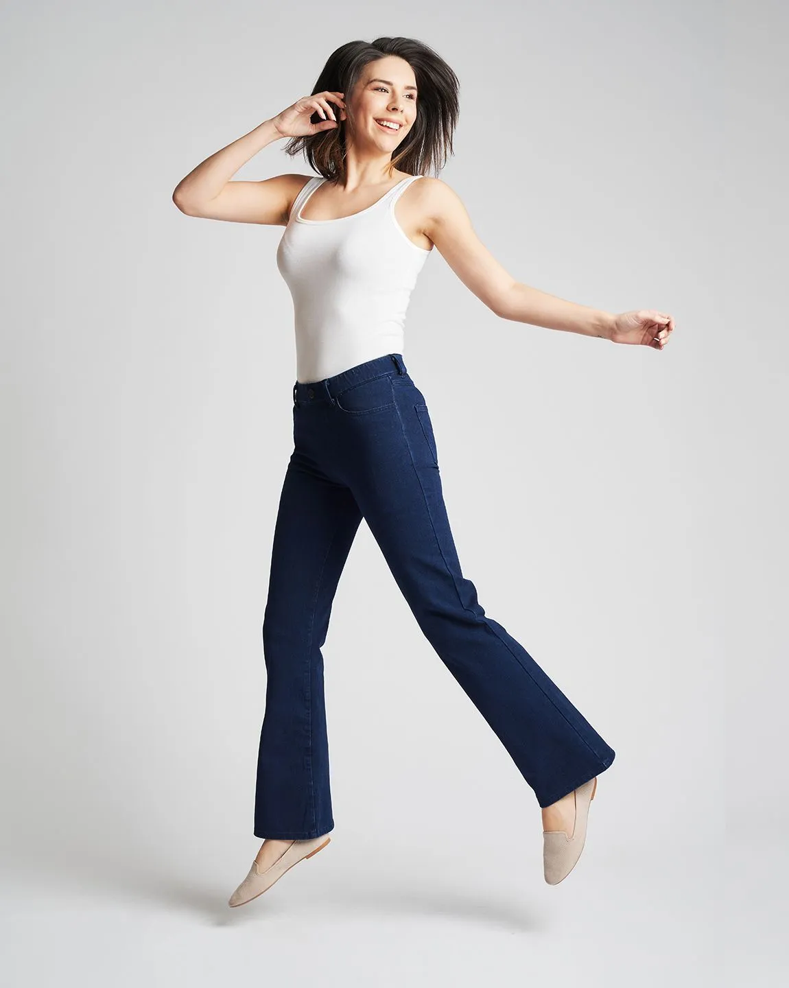 Boot-Cut | 4-Pocket Betabrand Yoga Denim (Dark Indigo)
