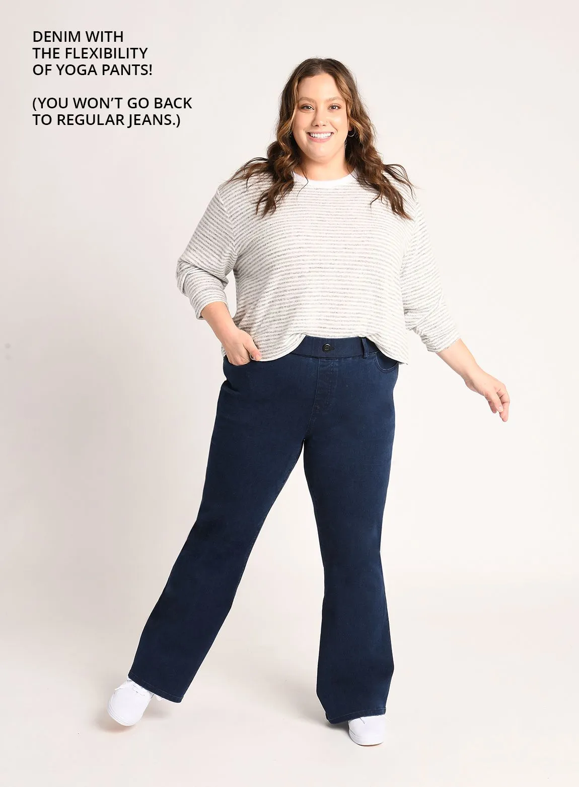 Boot-Cut | 4-Pocket Betabrand Yoga Denim (Dark Indigo)