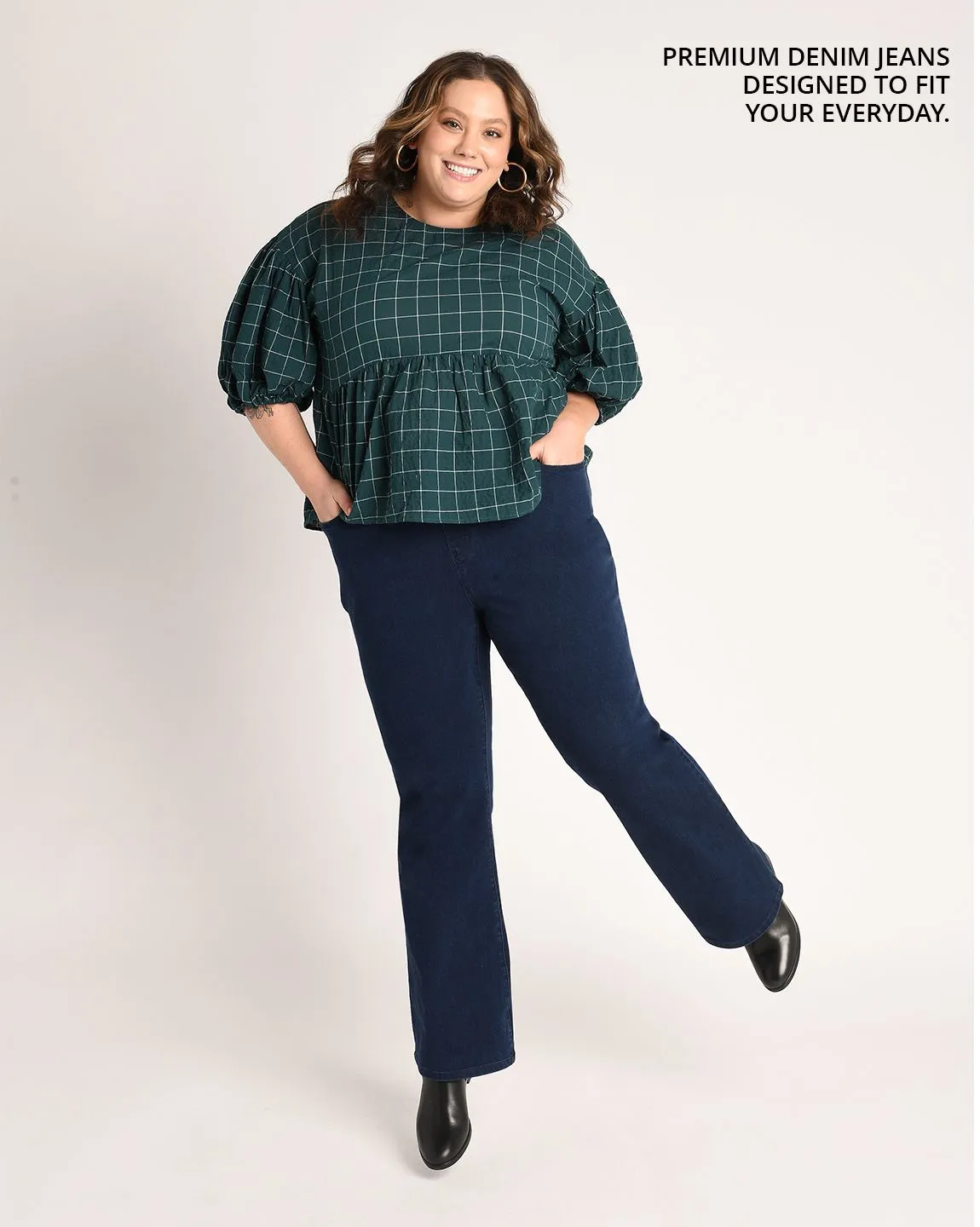 Boot-Cut | 4-Pocket Betabrand Yoga Denim (Dark Indigo)