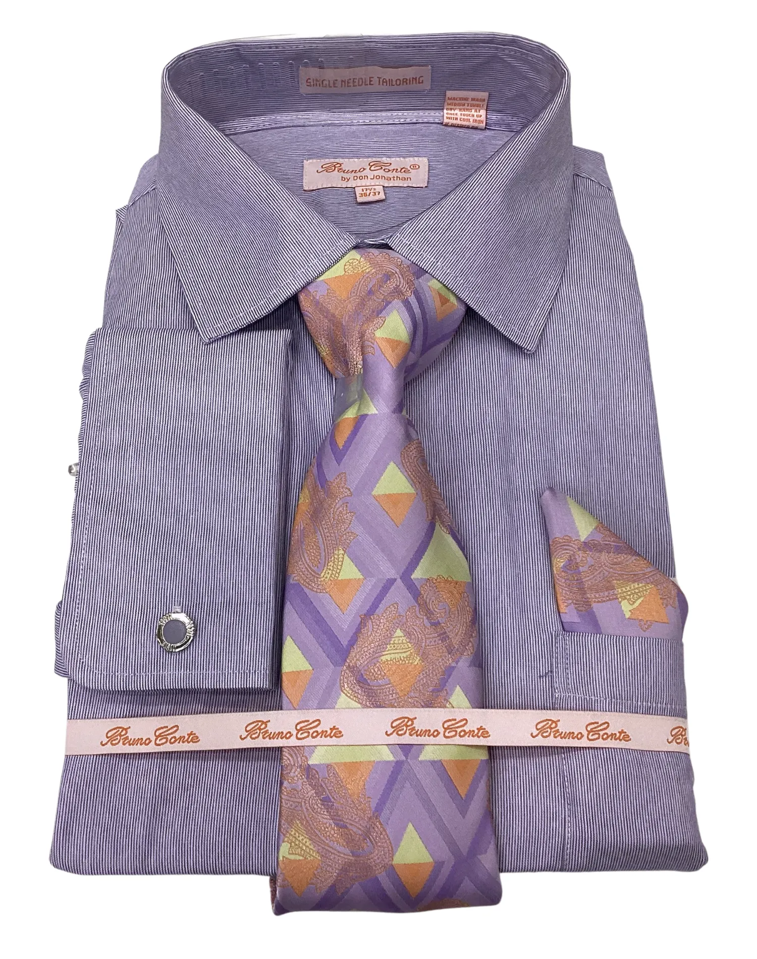 Bruno Conte Regular Fit Combo Shirt - Lilac Lavender
