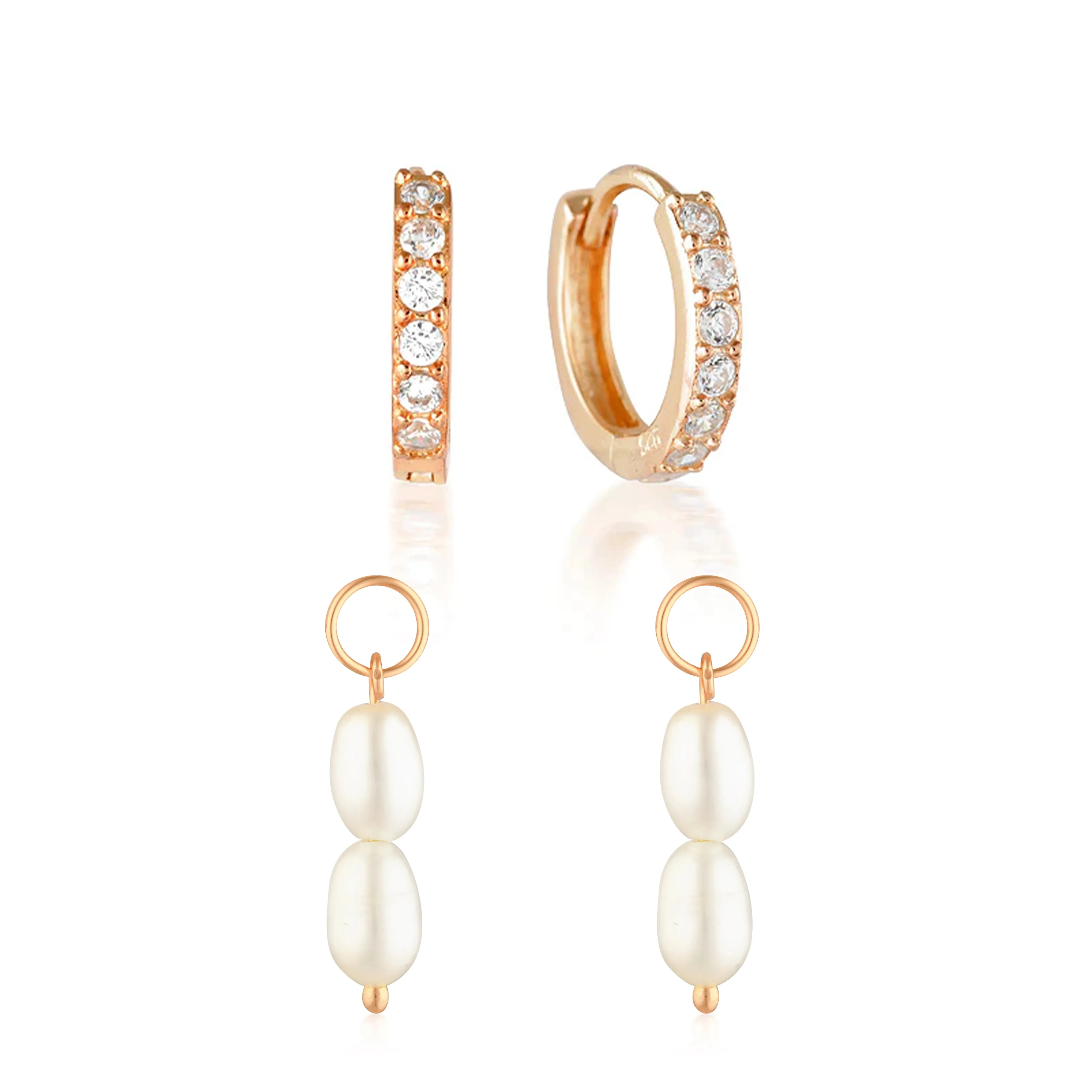 Build Your Earring Set Jet Rose Gold