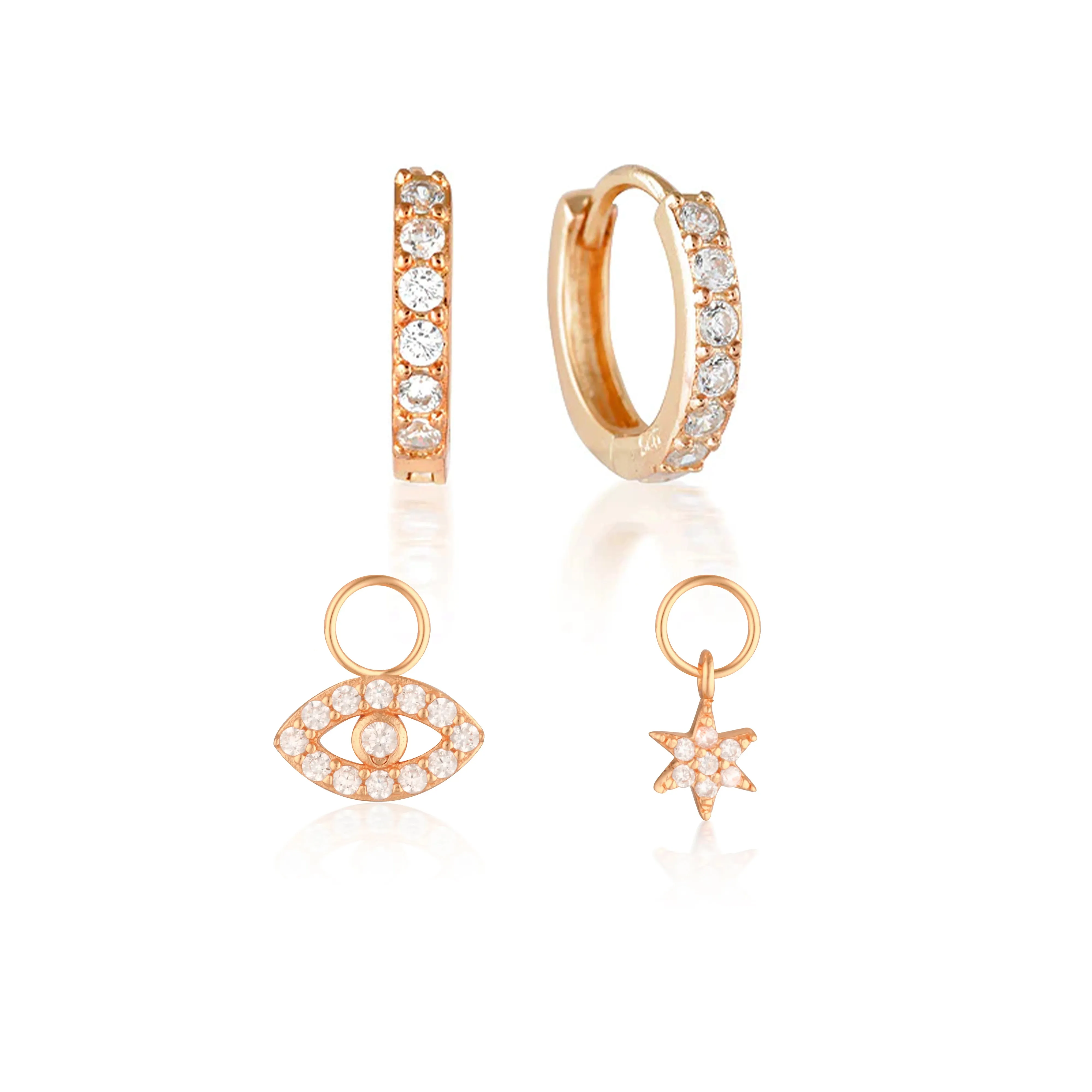 Build Your Earring Set Jet Rose Gold