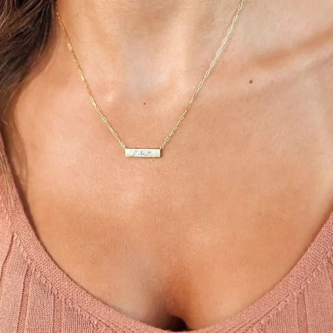 DILAMANI  - Diamond Bar Paperclip Necklace
