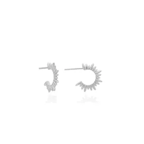 Electric Goddess Mini Hoop Earrings - Silver