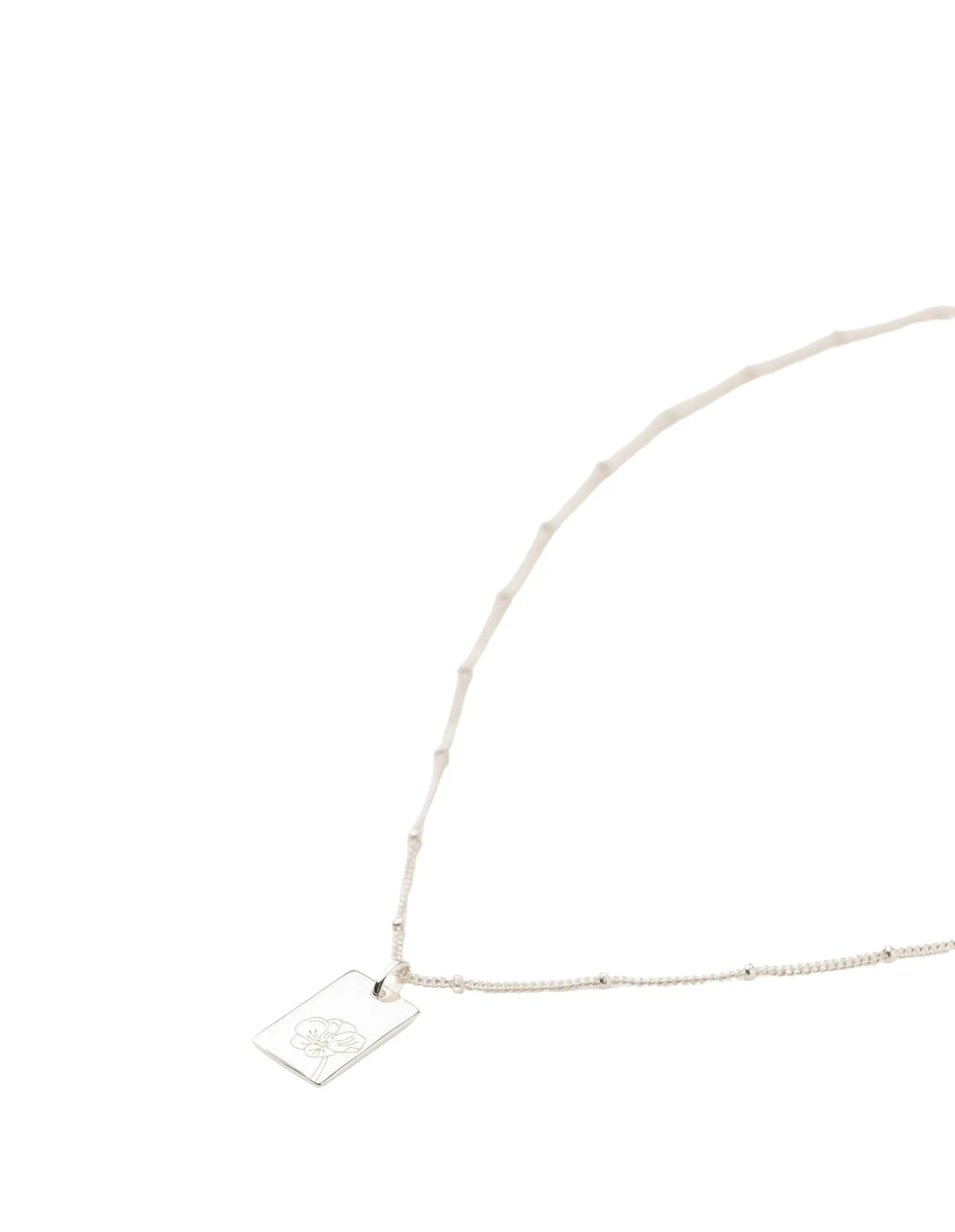 Elly Lou August Flower Necklace - Silver