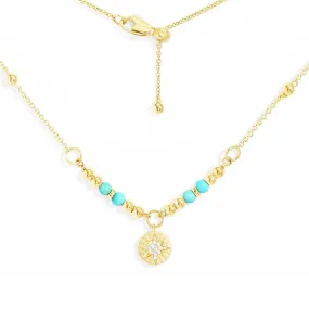 Embellished Météorites Adjustable Necklace with Beads