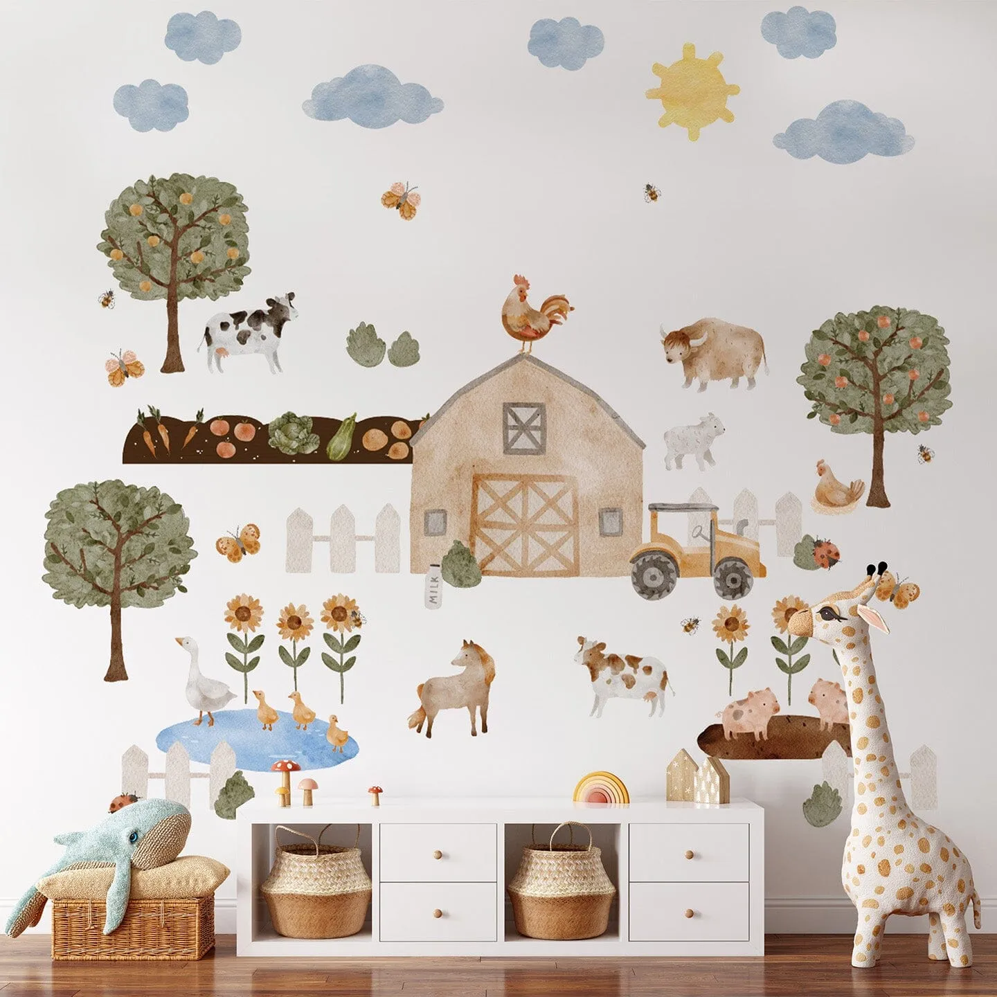 Farm Animal Wall Decal Set