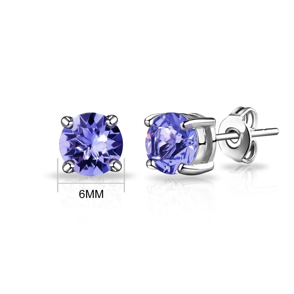 February (Amethyst) Birthstone Earrings Created with Zircondia® Crystals