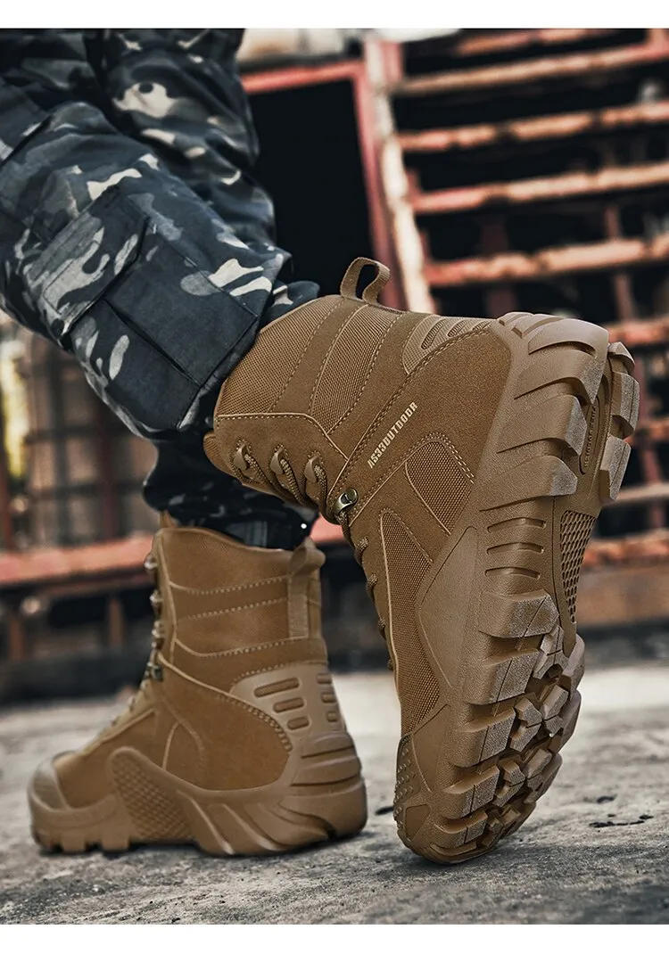 Fujeak Combat Boots Outdoor Warm Military Wear-resistant Waterproof Men's Shoes Breathable Shock Absorbing