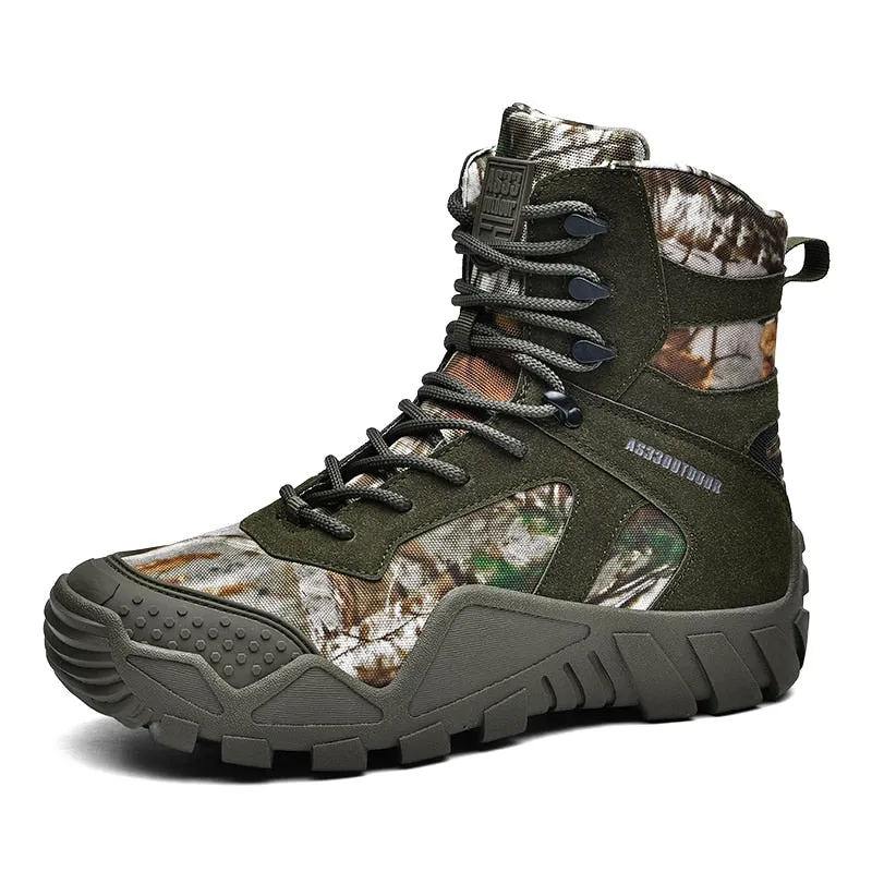 Fujeak Combat Boots Outdoor Warm Military Wear-resistant Waterproof Men's Shoes Breathable Shock Absorbing