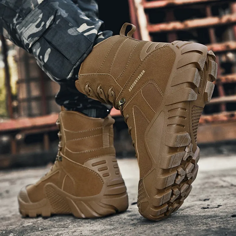 Fujeak Combat Boots Outdoor Warm Military Wear-resistant Waterproof Men's Shoes Breathable Shock Absorbing