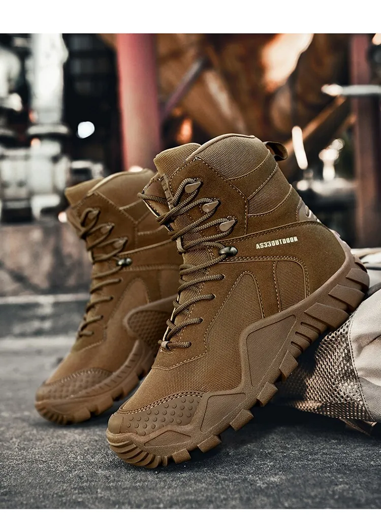 Fujeak Combat Boots Outdoor Warm Military Wear-resistant Waterproof Men's Shoes Breathable Shock Absorbing