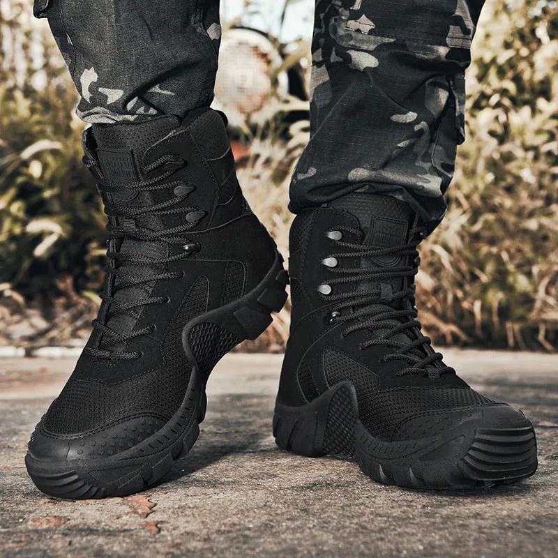 Fujeak Combat Boots Outdoor Warm Military Wear-resistant Waterproof Men's Shoes Breathable Shock Absorbing
