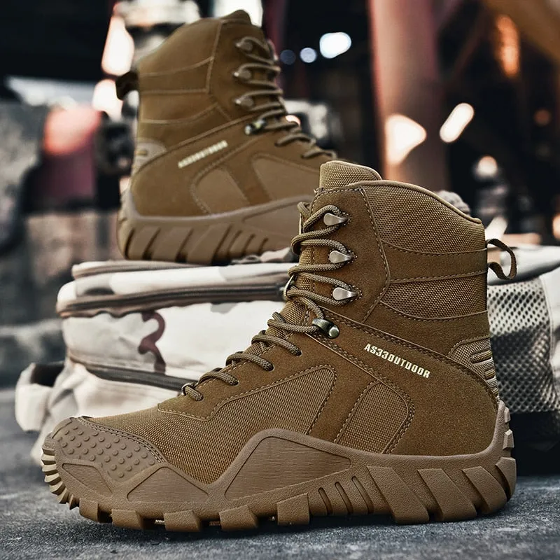 Fujeak Combat Boots Outdoor Warm Military Wear-resistant Waterproof Men's Shoes Breathable Shock Absorbing