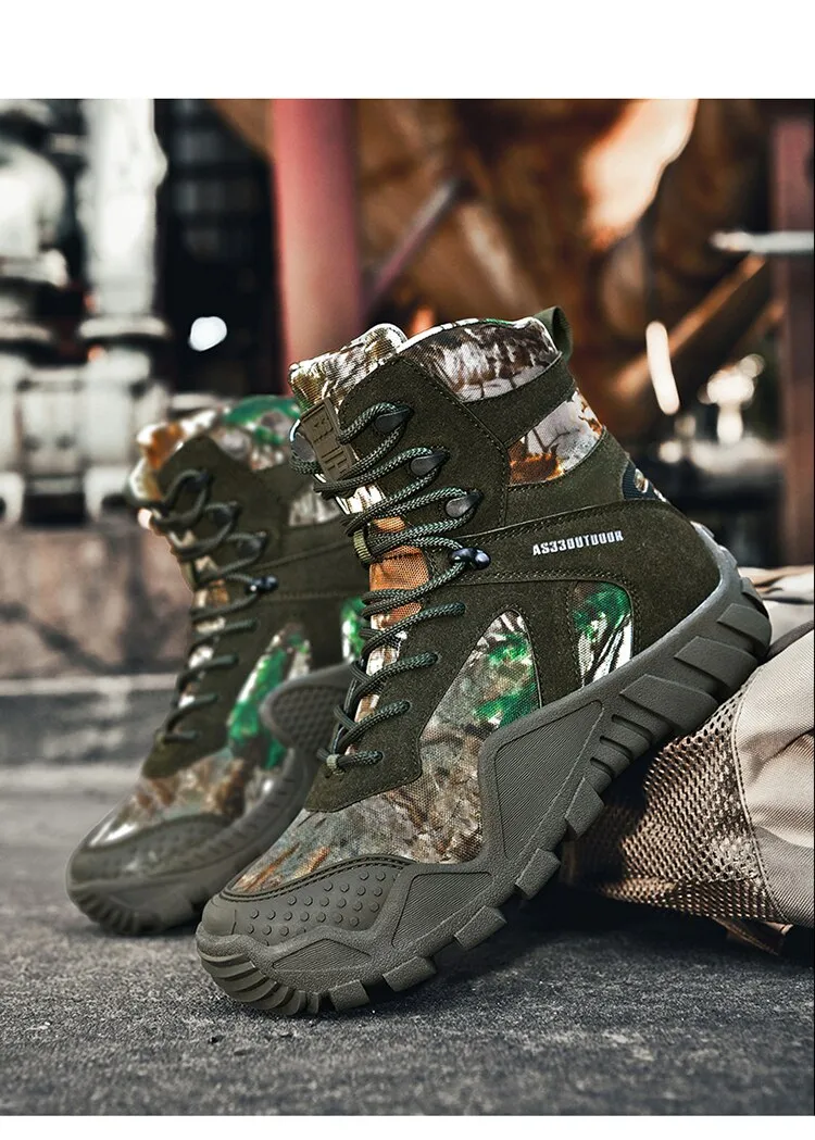 Fujeak Combat Boots Outdoor Warm Military Wear-resistant Waterproof Men's Shoes Breathable Shock Absorbing