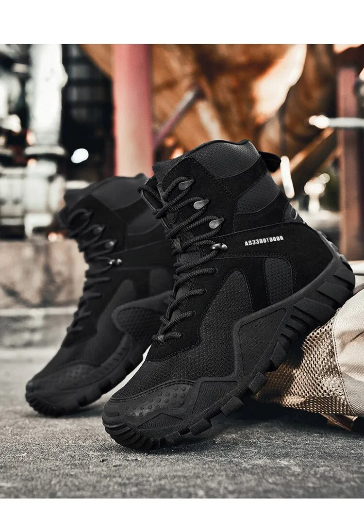 Fujeak Combat Boots Outdoor Warm Military Wear-resistant Waterproof Men's Shoes Breathable Shock Absorbing