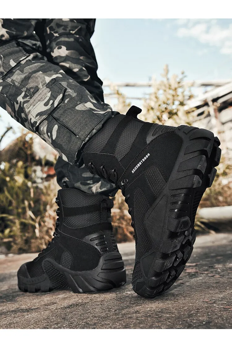 Fujeak Combat Boots Outdoor Warm Military Wear-resistant Waterproof Men's Shoes Breathable Shock Absorbing