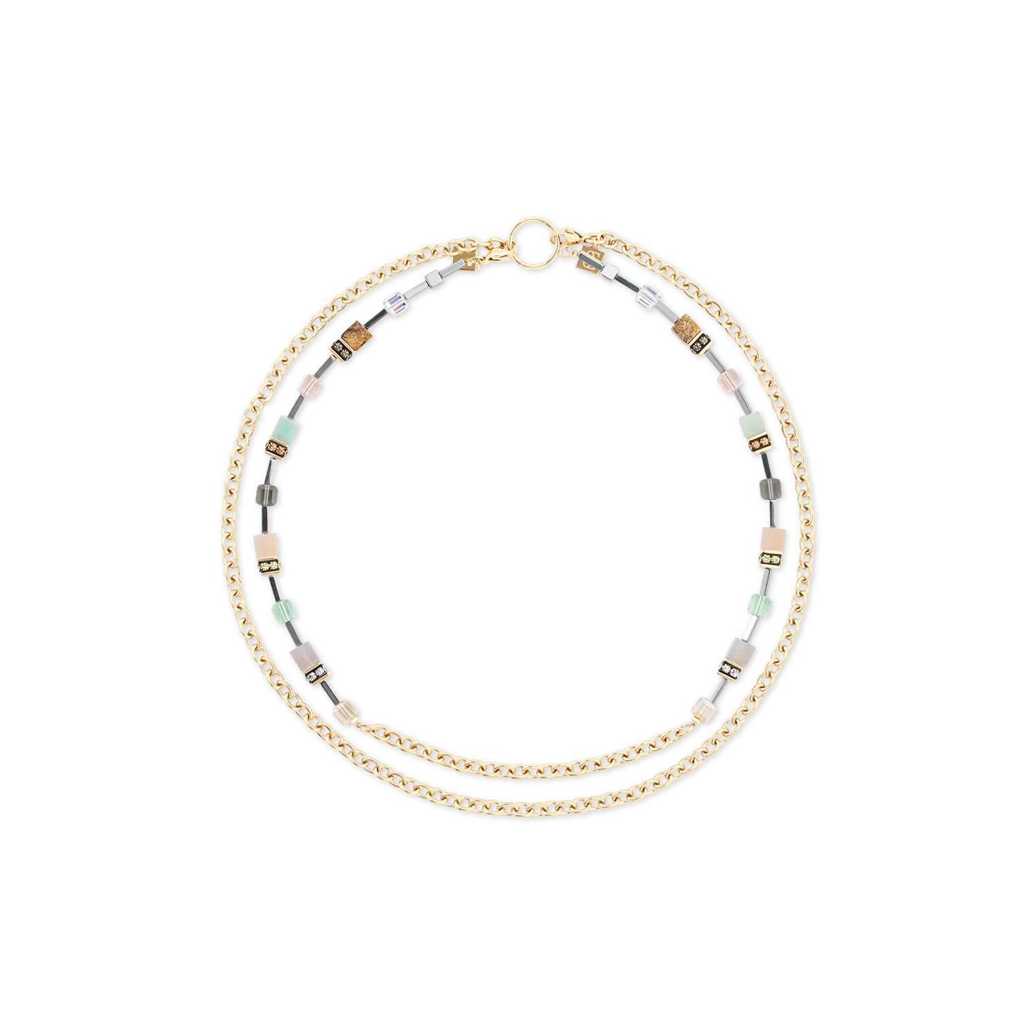 GeoCUBE® Iconic Boho necklace gold-multicolour