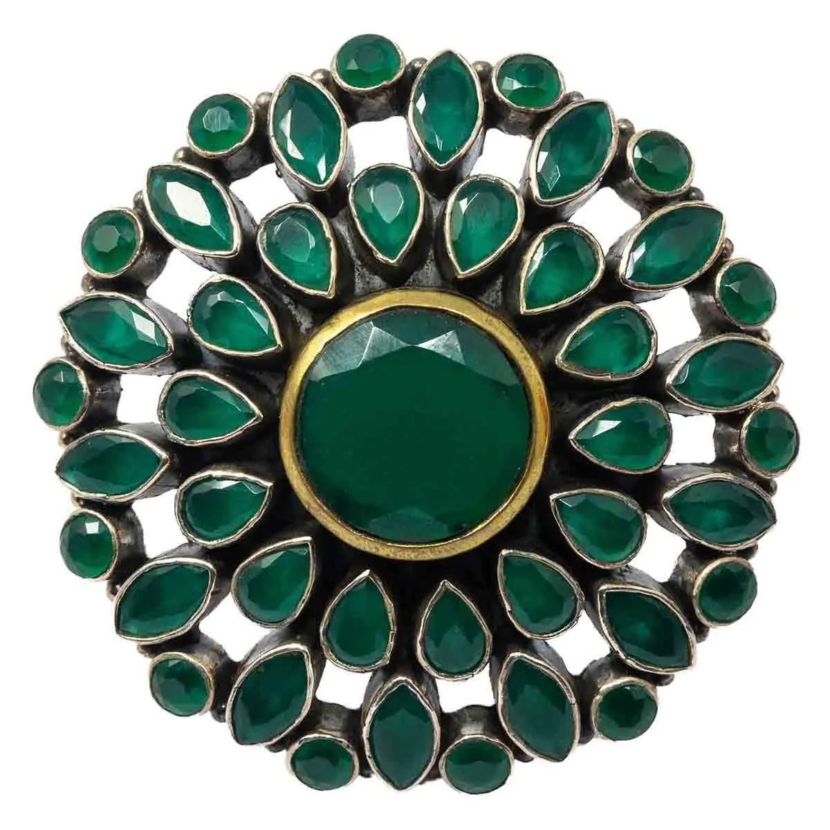 Green Spinel Stone Ring