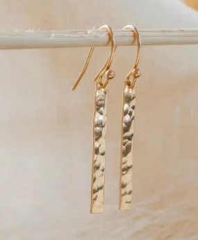 Hammered Bar Dangle Earrings
