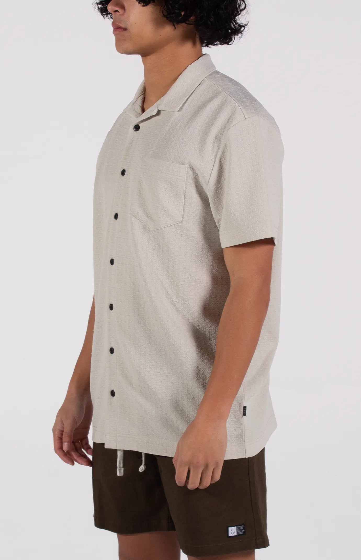 Haycock SS Textured Woven | Stone