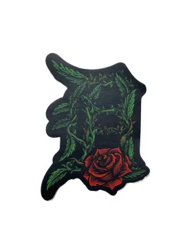 Ink Detroit - Old English D Rose Vinyl Die Cut Sticker
