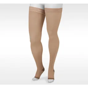 Juzo Soft Silver Thigh High 20-30 mmHg w/ Silicone Band, Open Toe