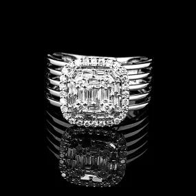 #LVNA2024 |  Classic Cushion Baguette Caged Statement Diamond Ring 14kt