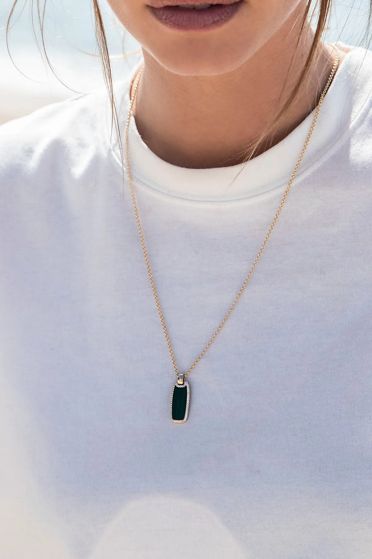 Malachite Medal Adjustable Necklace