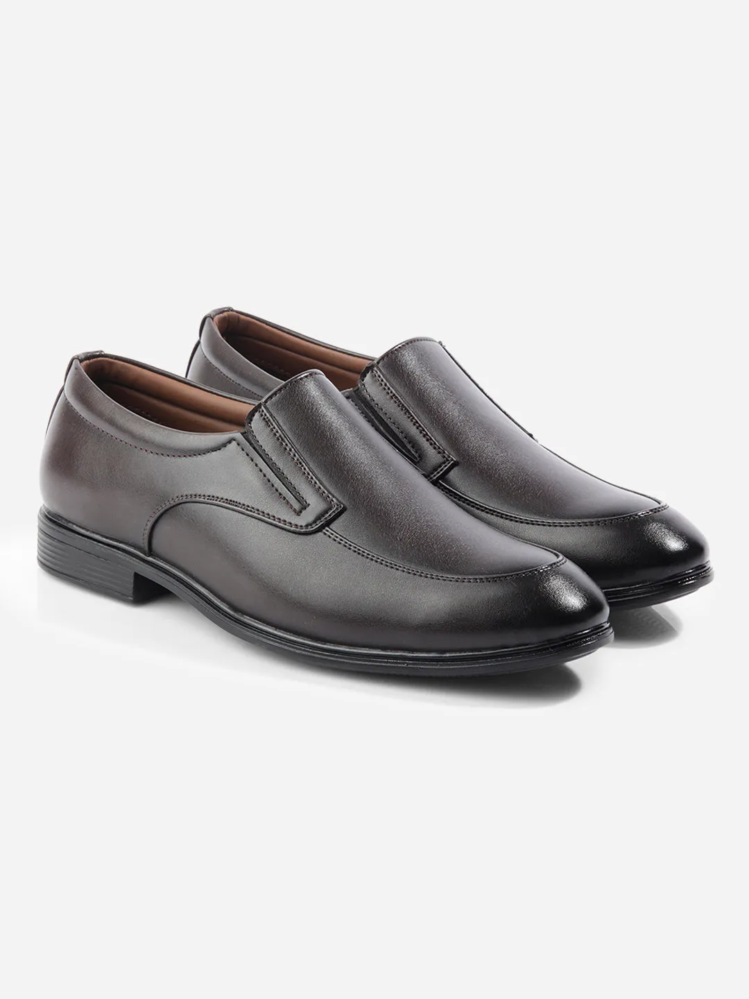 Men's Brown Round Toe Slip On Formal (IX1077)