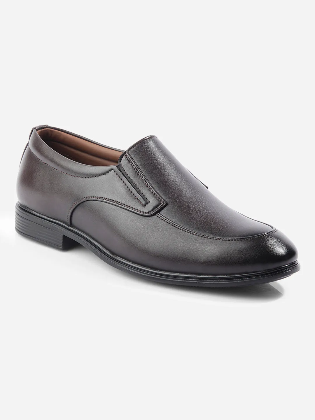 Men's Brown Round Toe Slip On Formal (IX1077)