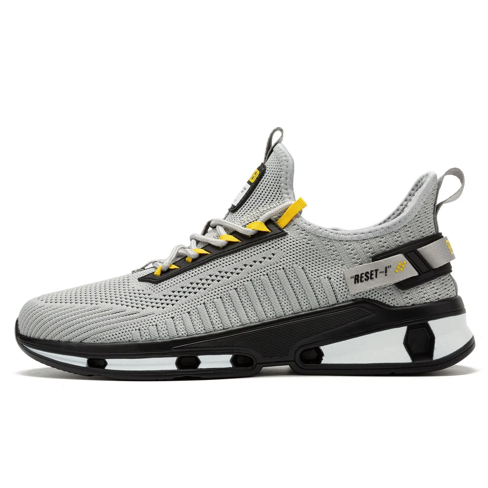 Men's Mesh Round Toe Lace-up Closure Patchwork Anti-Slip Sneakers