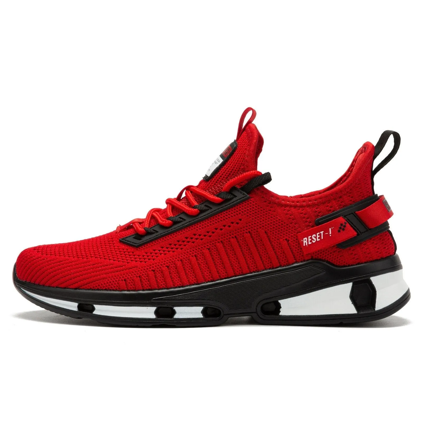 Men's Mesh Round Toe Lace-up Closure Patchwork Anti-Slip Sneakers