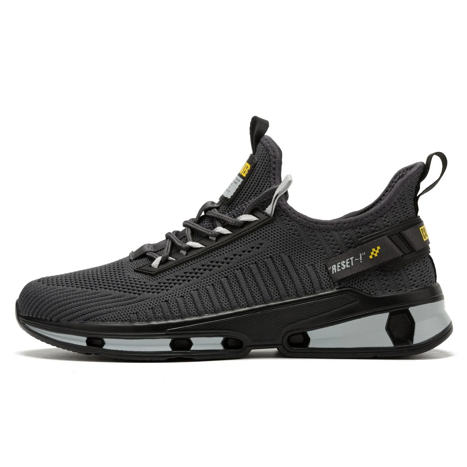 Men's Mesh Round Toe Lace-up Closure Patchwork Anti-Slip Sneakers