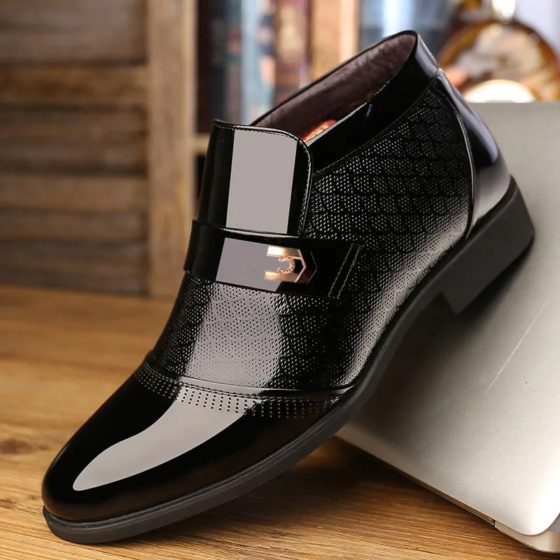Men's PU Pointed Toe Slip-On Closure Wedding Formal Wear Shoes