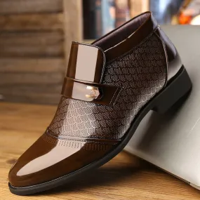 Men's PU Pointed Toe Slip-On Closure Wedding Formal Wear Shoes