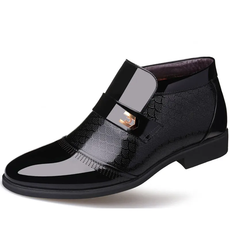 Men's PU Pointed Toe Slip-On Closure Wedding Formal Wear Shoes