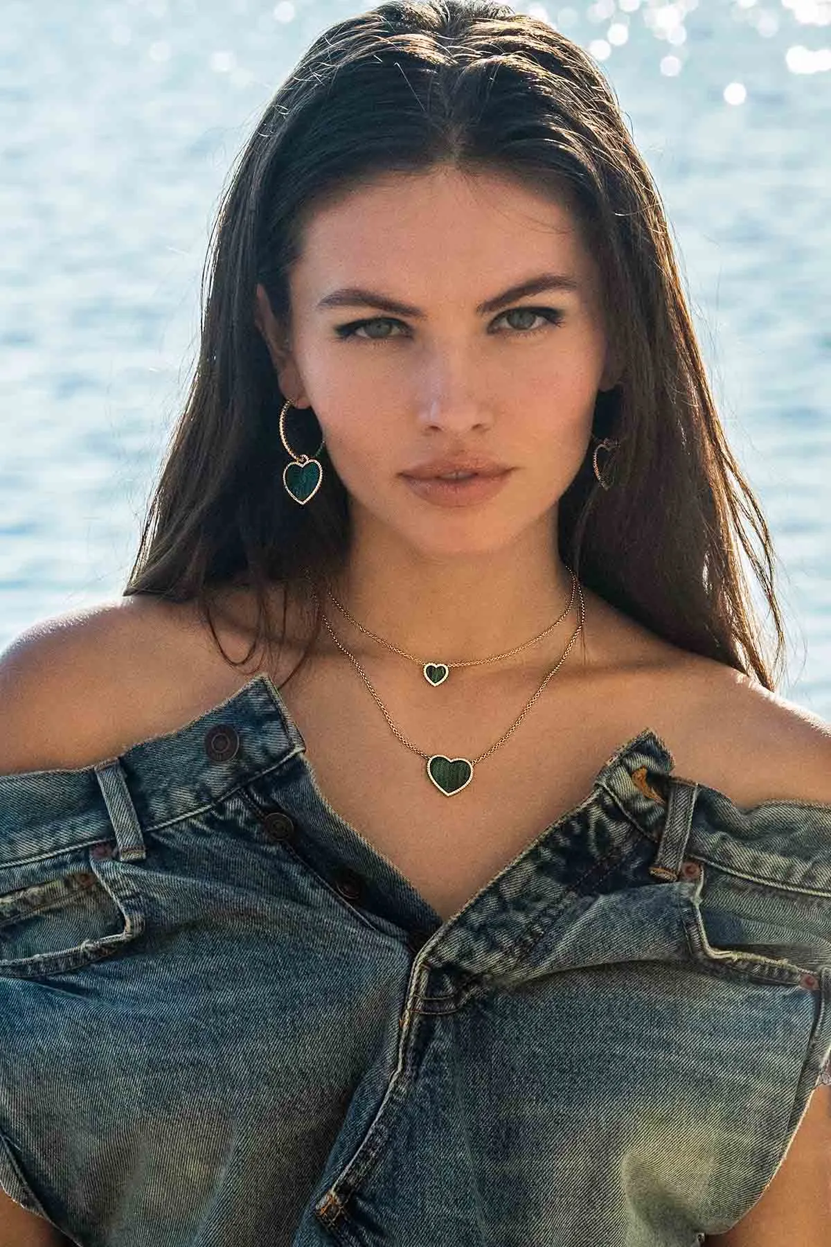 Mini Malachite Heart Adjustable Necklace