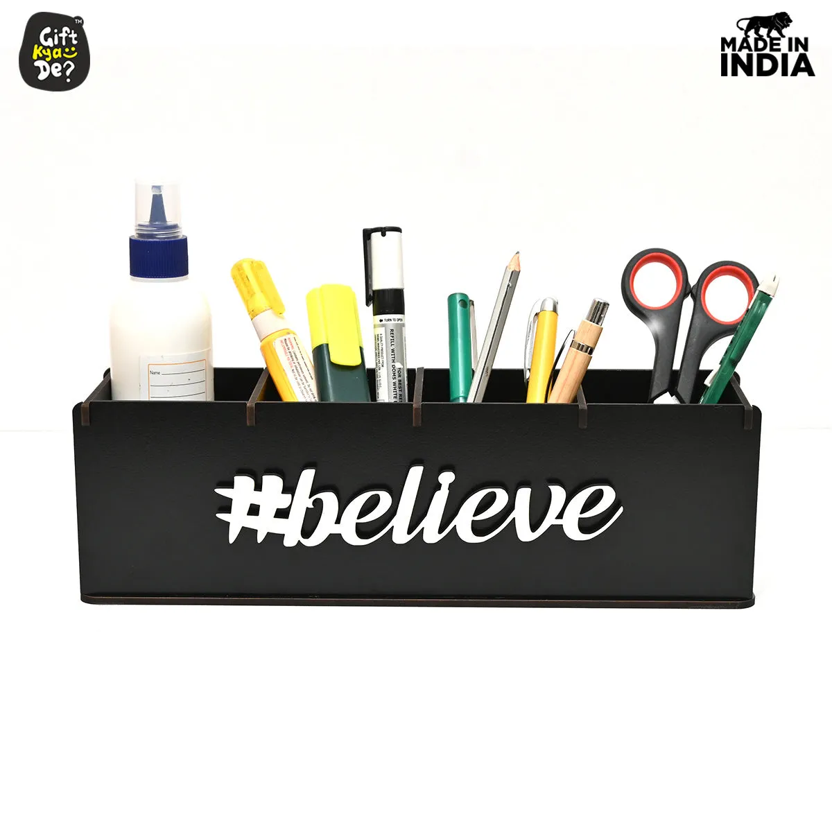 Motivational Desk Organizer | 4 Compartments | Desk Accessories