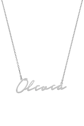 Name Necklace Italics Silver