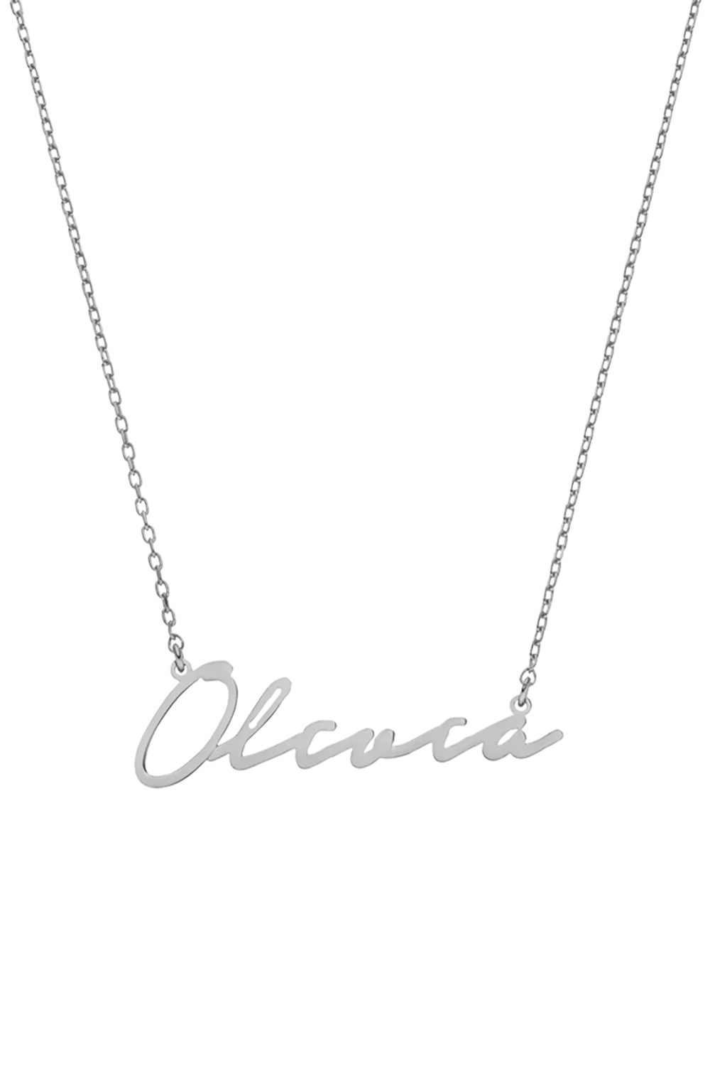 Name Necklace Italics Silver