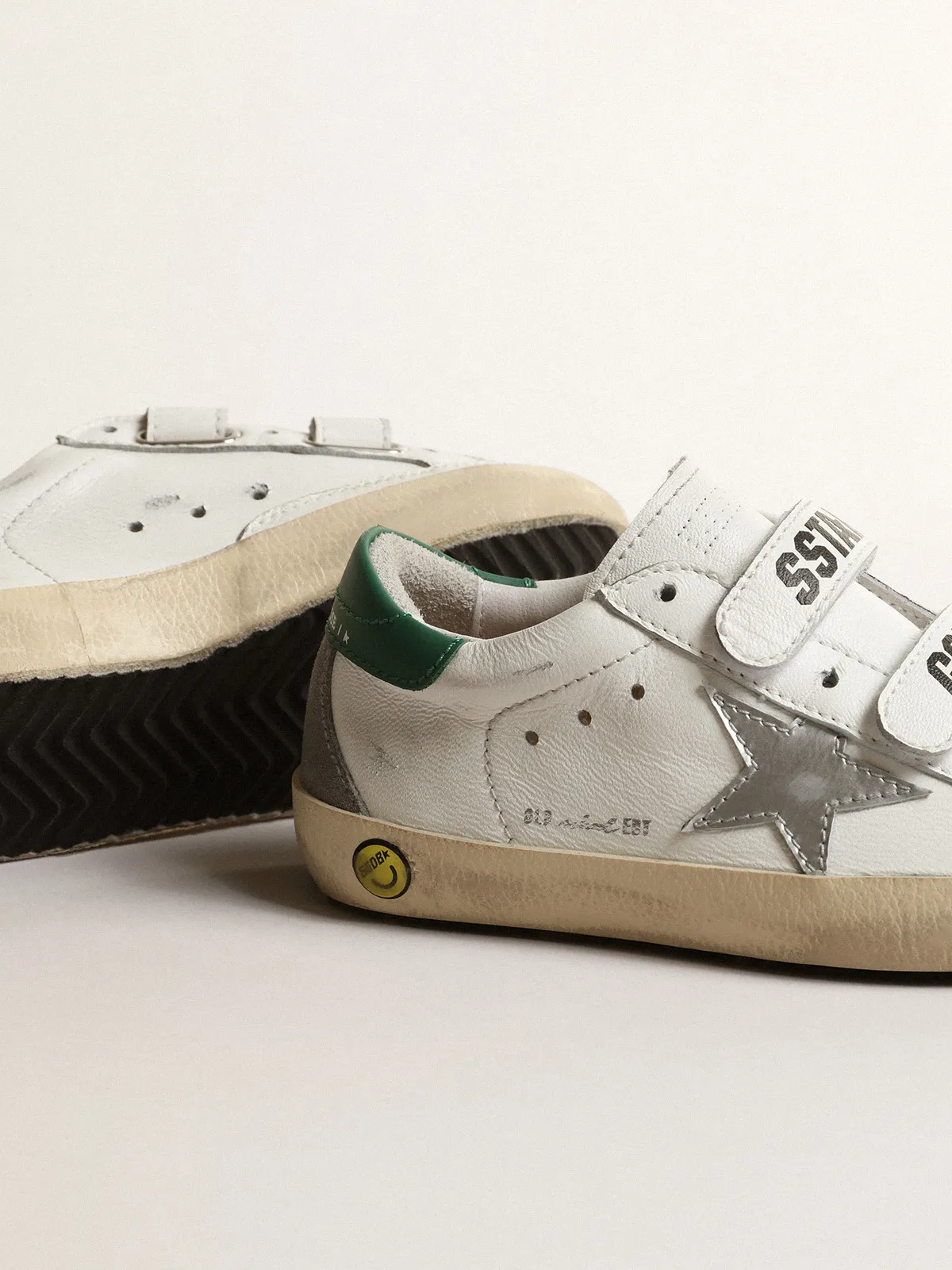 Old School Teen with metallic leather star and green heel tab