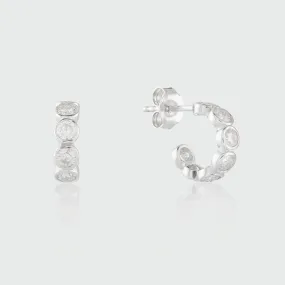 Ortigia Mini Moissanite & Silver Hoop Earrings