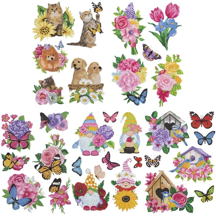 "Summer" Crystal Art Wall Sticker Sheets Bumper Kit Set of 5