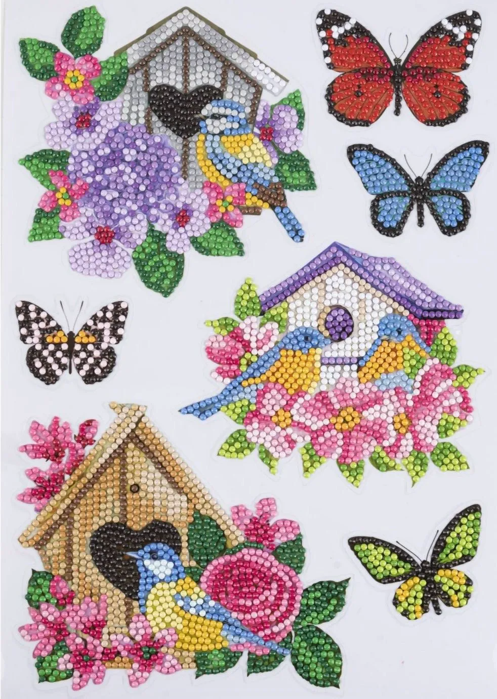 "Summer" Crystal Art Wall Sticker Sheets Bumper Kit Set of 5