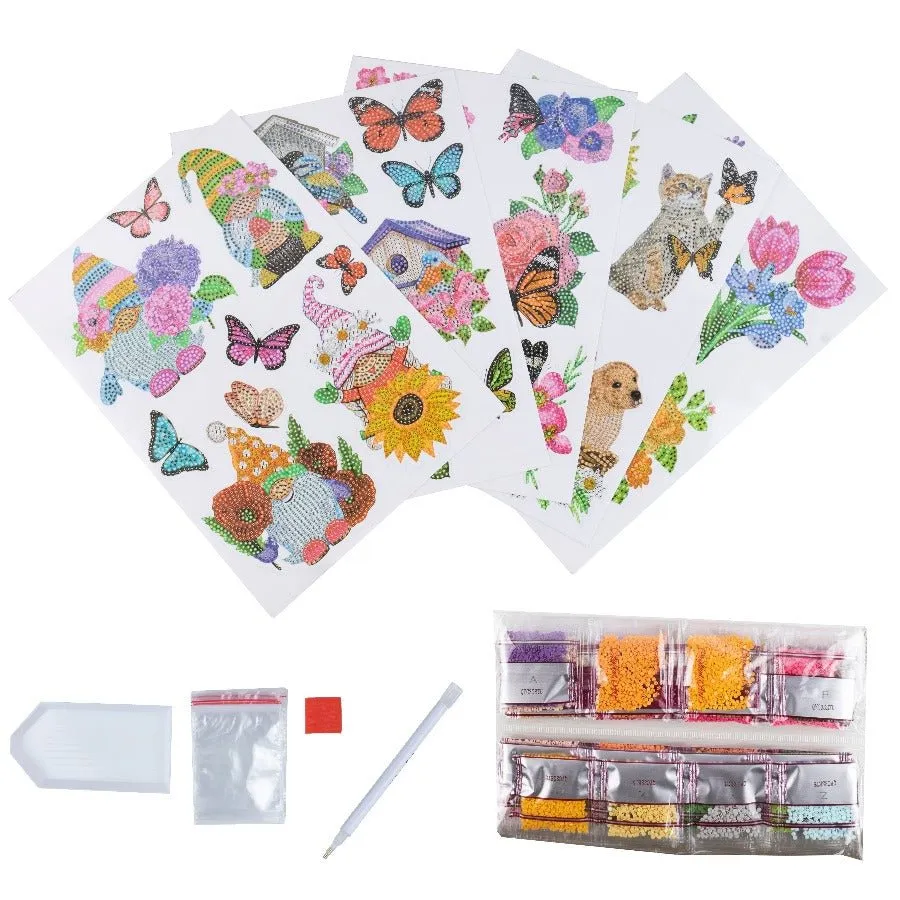 "Summer" Crystal Art Wall Sticker Sheets Bumper Kit Set of 5