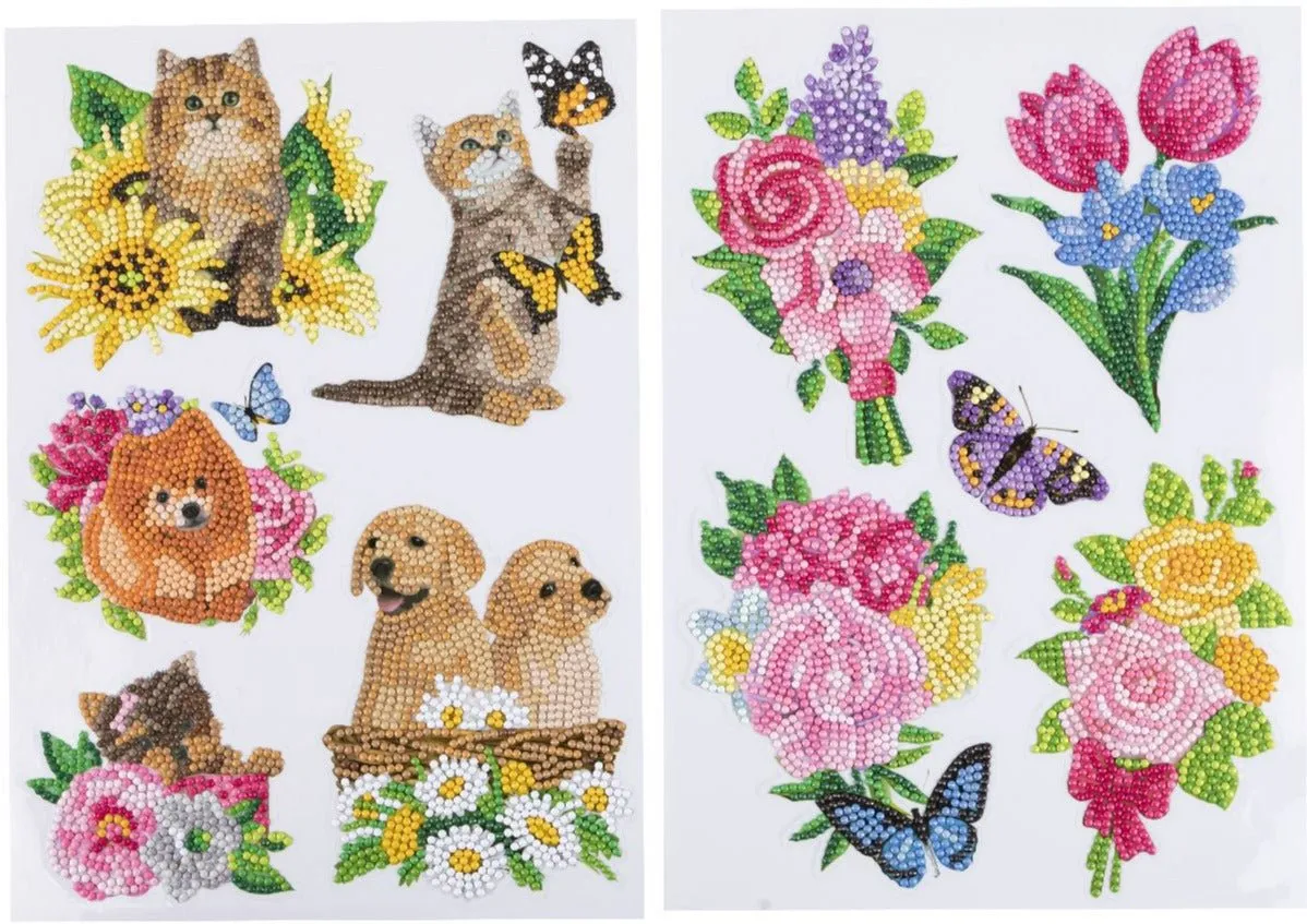 "Summer" Crystal Art Wall Sticker Sheets Bumper Kit Set of 5