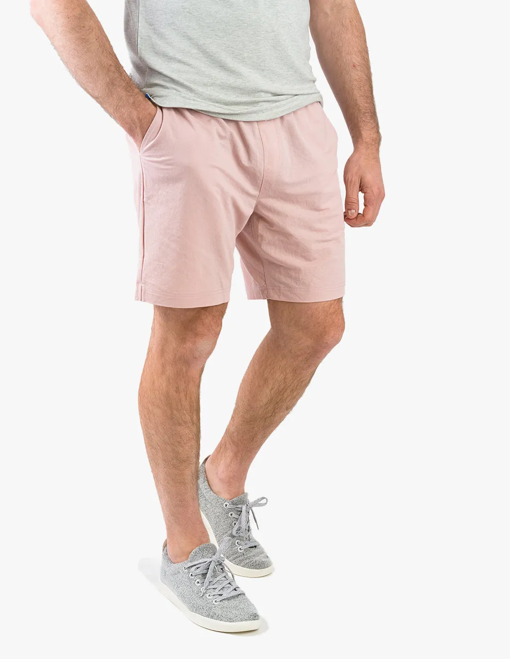 RED KNIT CANVAS SHORTS
